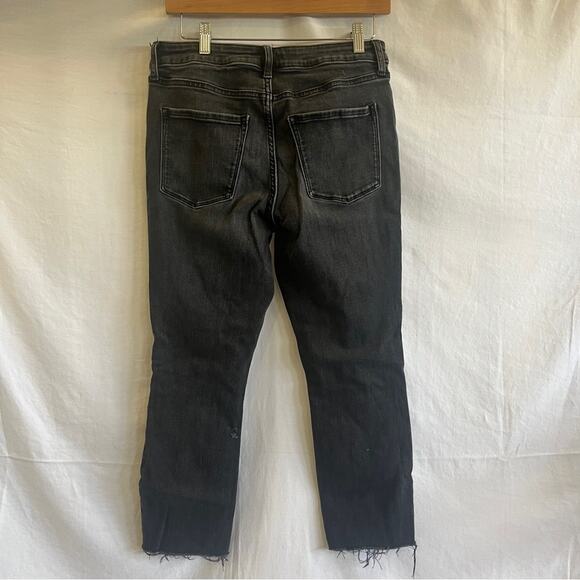 Lauren Conrad Black Skinny Denim Jeans Womens Size 10 Raw Hem Stretch Basic - Picture 4 of 11